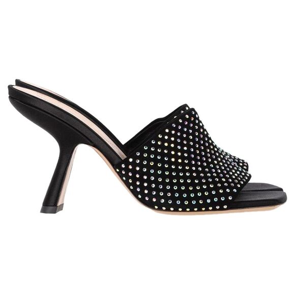 Nicholas Kirkwood Alba 90 Heeled Mules in Black Suede